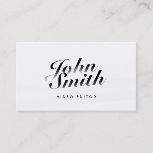 Classy Calligraphic Video Editor Business Card