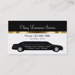 Classy Limousine Chauffeur  Service Business Card