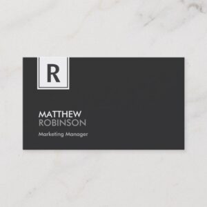 Classy Monogram - Modern Black and White Business Card