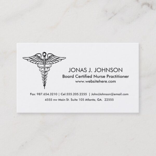 Clean and Professional Black and White Medical Business Card
