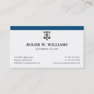 Clean Attorney Business Card with Justice Scale