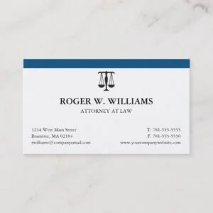 Clean Attorney Business Card with Justice Scale