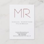 Clean Chic Monogram Large Professional Business Card