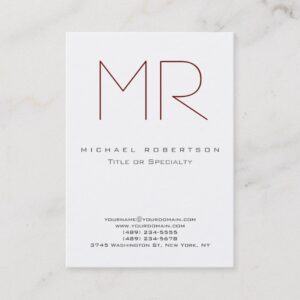 Clean Chic Monogram Large Professional Business Card