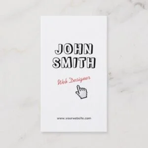 Click! Outline Text Web Design Business Card