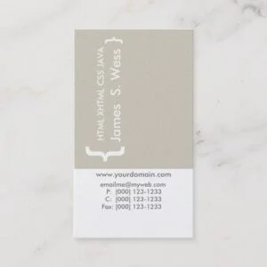 Coder Minimal CSS Computer Programmer Techie Business Card