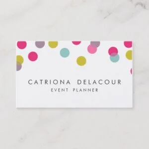 Colorful Confetti Dots Modern Business Card