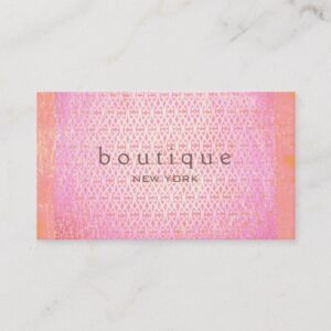 Colorful Exotic Fashion Boutique Pink Elegant Chic Business Card