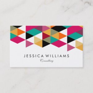 Colorful Modern Geometric Design Business Card