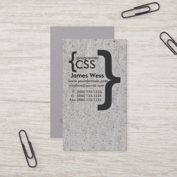 Computer Programmer  Geek Web Designer Computer Business Card