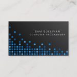 Computer Programmer IT Skills Abstract Blue Dots Business Card