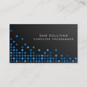 Computer Programmer IT Skills Abstract Blue Dots Business Card