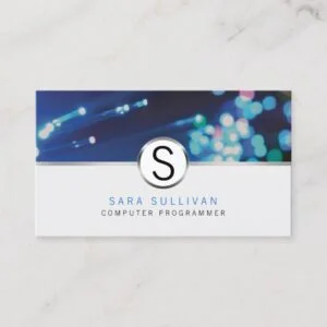 Computer Programmer IT Skills Fibre Optic Lights Business Card