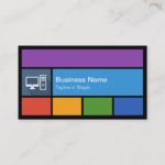 Computer Retailer Repair – Colorful Tiles Creative Business Card