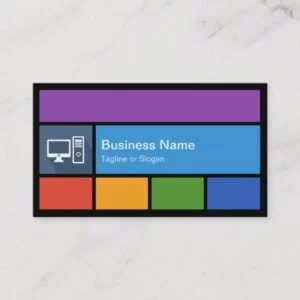 Computer Retailer Repair - Colorful Tiles Creative Business Card