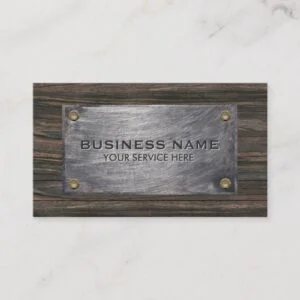 Construction Builder Wood & Metal Professional Business Card