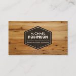 Construction Manager – Modern Wood Grain Look Business Card