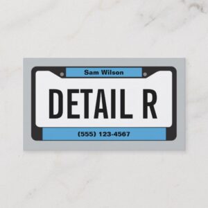 Cool Auto Detailer Gold License Plate Detailing 2 Business Card