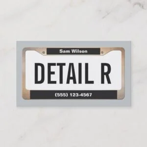 Cool Auto Detailer Gold Licensed Plate Detailing Business Card