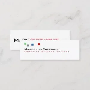 cool color pixels modern professional white mini business card