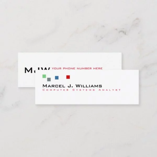 cool color pixels modern professional white mini business card