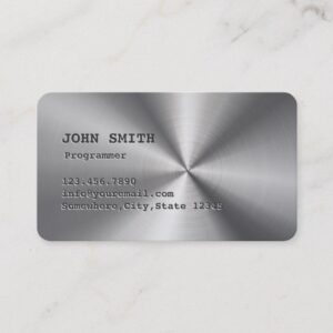 Cool Faux Stainless Steel Programmer Business Card
