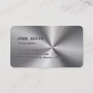 Cool Faux Stainless Steel Programmer Business Card