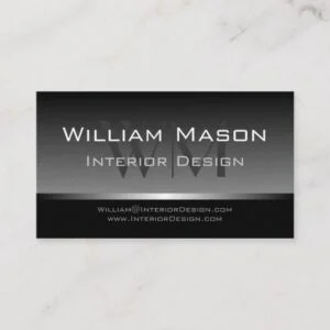 Cool Grey & Silver Stripe Professional Bus Card
