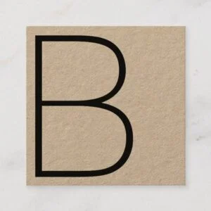 Cool Kraft Professional Monogram Square Square Business Card
