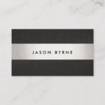 Cool Modern Black Silver Striped Professional Business Card