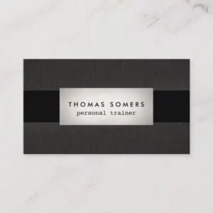 Cool Modern Faux Silver Personal Trainer Business Card