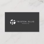 Cool Modern Monogram  Black and White Professional Business Card