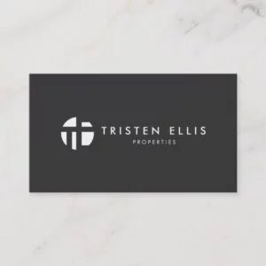 Cool Modern Monogram  Black and White Professional Business Card