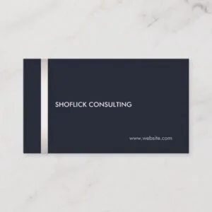 Cool Modern Professional Navy Blue Silver Stripe Business Card