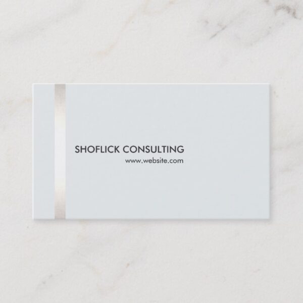 Cool Modern Professional  Silver Stripe Light Gray Business Card