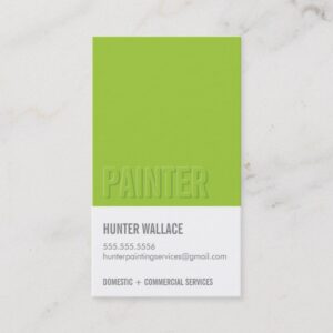 COOL PAINT CHIP swatch embossed look type lime Business Card