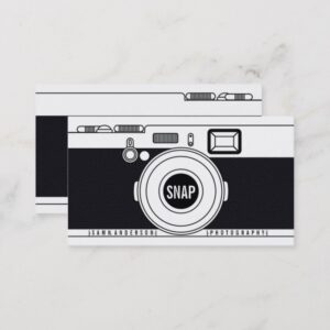 Cool photographer camera modern black illustration business card