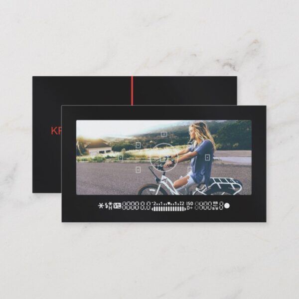 Cool photography camera viewfinder modern black business card