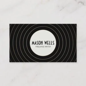 Cool Stylish Black and White Bold Circle Business Card