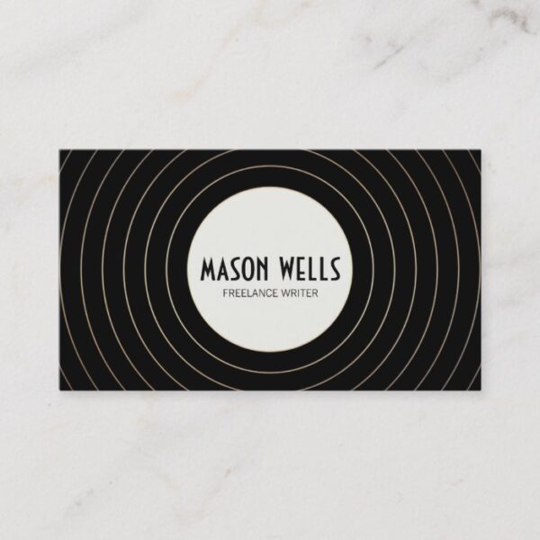 Cool Stylish Black and White Bold Circle Business Card