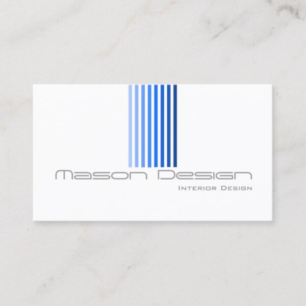 Cool White, Blue and Grey Modern - Business Card