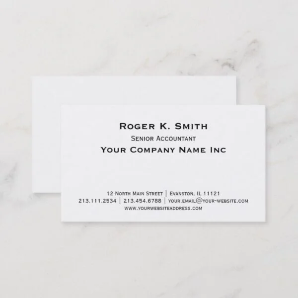 Copperplate Classic Simplicity is Elegant Business Card