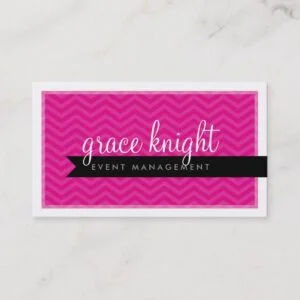 CORPORATE modern simple chevron hot magenta pink Business Card
