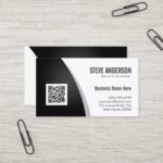 Corporate QR Code Logo – Professional Black White Business Card