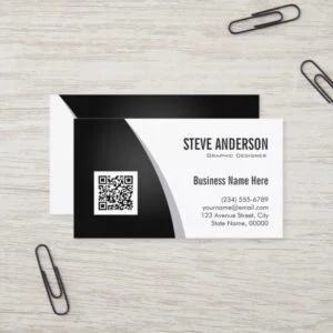 Corporate QR Code Logo - Professional Black White Business Card