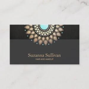 Cosmetology Beauty Salon Gold Black Makeup Artist Business Card