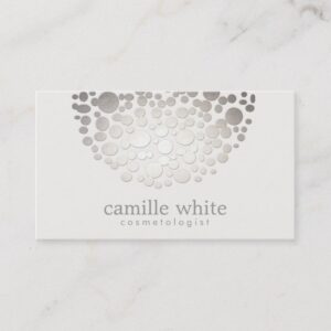 Cosmetology Faux Silver Foil Circles Beauty Business Card