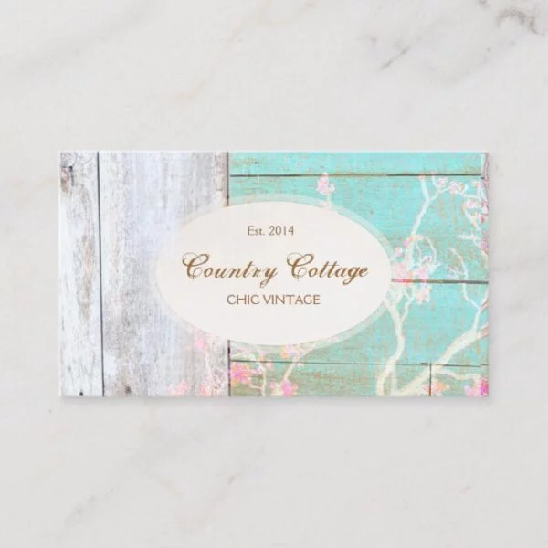 Country Cottage Vintage Rustic Wood Boutique Business Card