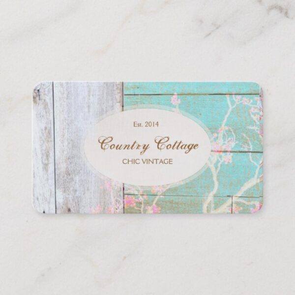 Country Vintage Shabby Rustic Wood Chic Boutique Business Card