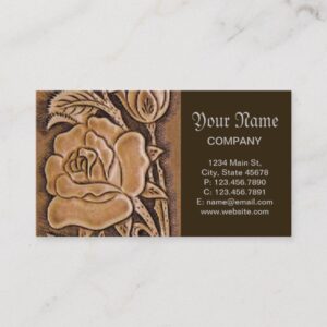 cowgirl fashion southwestern floral leather business card